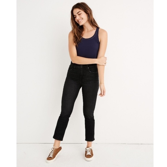 Madewell The Perfect Vintage Crop Jeans in Black Gray Sumner Wash Size 29 - Picture 8 of 16